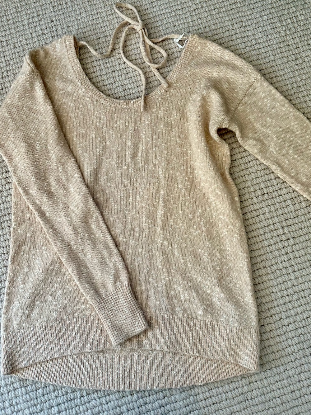 GAP Beige Tie-Back Scoop Neck Sweater